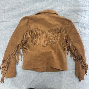 Hollister Brown Fringe Faux Suede Jacket